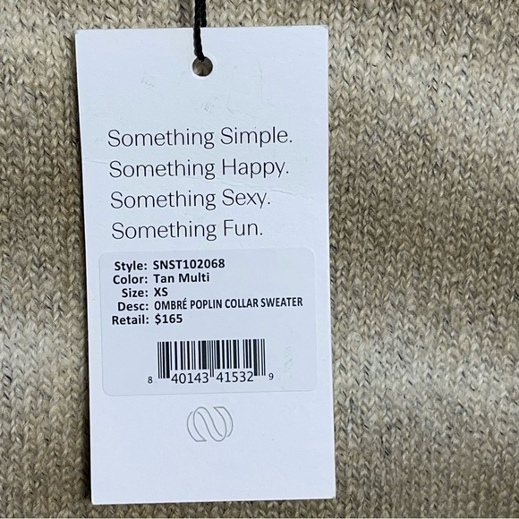 NWT Something Navy Super Soft Sewn in‎ Collar Striped Sweater Size XS - Picture 4 of 8